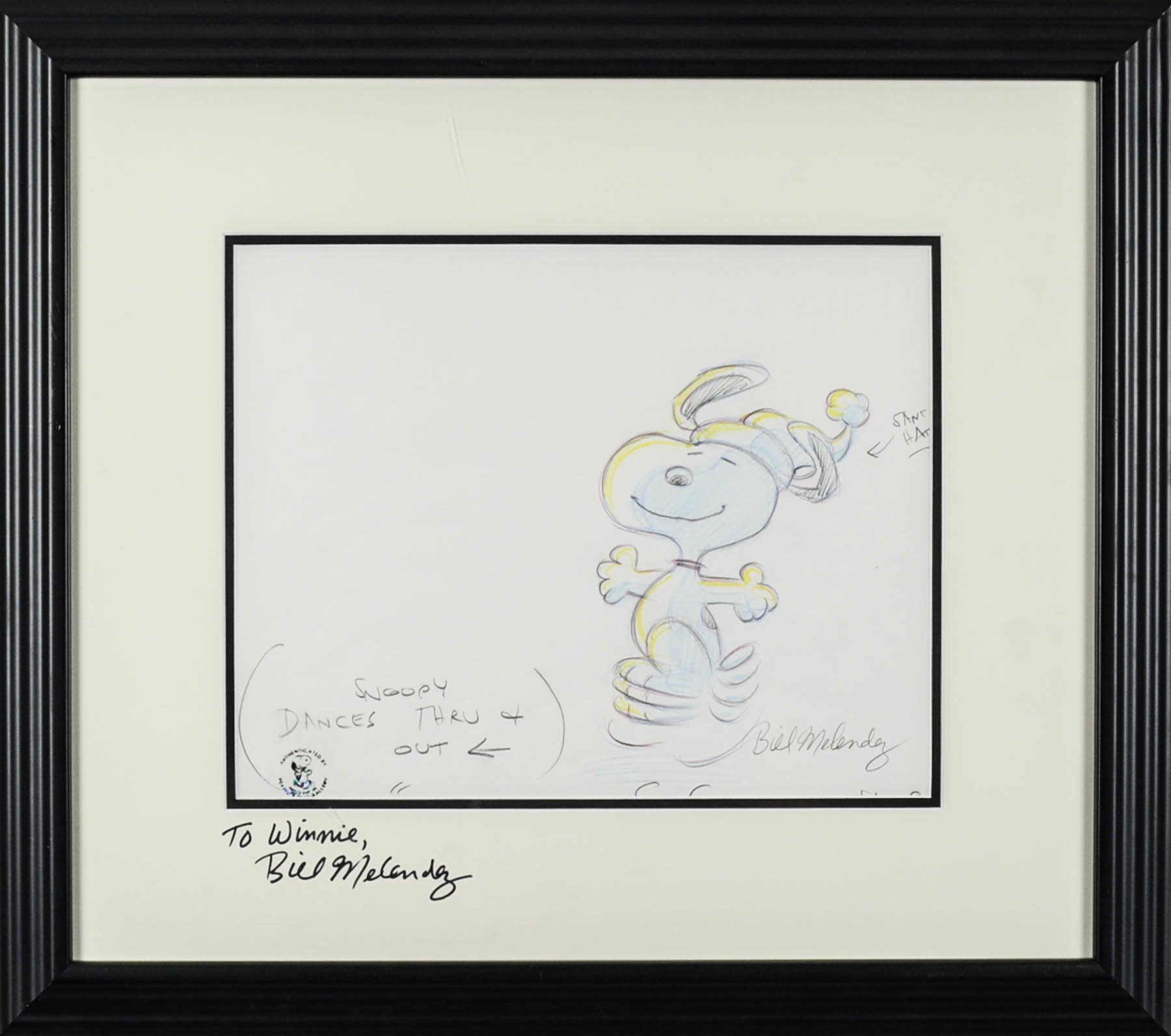 Snoopy Dancing Production Drawing